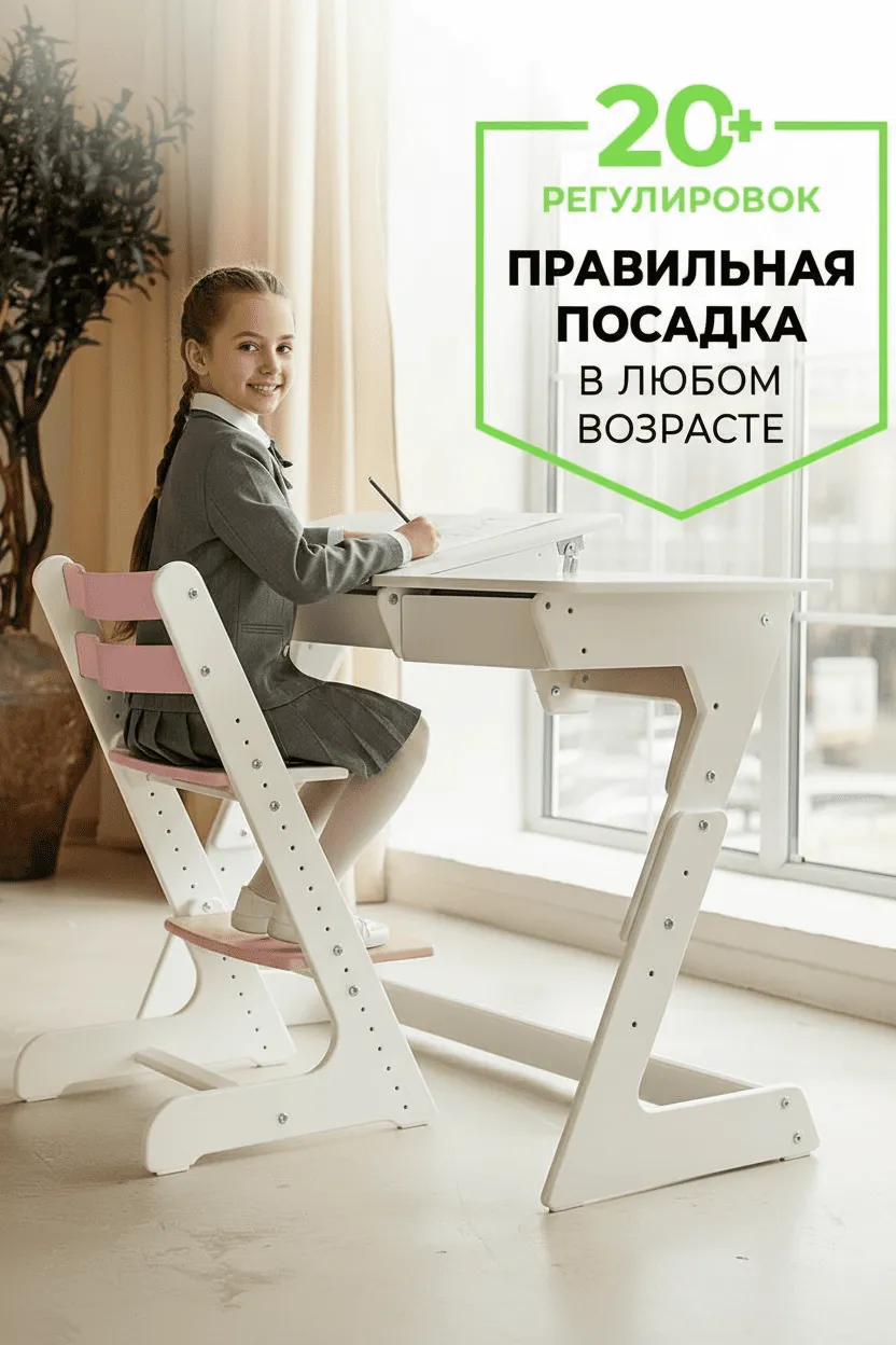 Стульчик для кормления Комфорт PRO — Белый-сакура