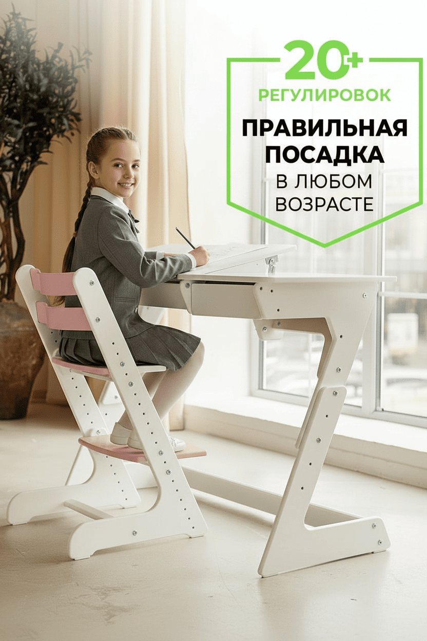 Стульчик для кормления Комфорт PRO — Белый-сакура