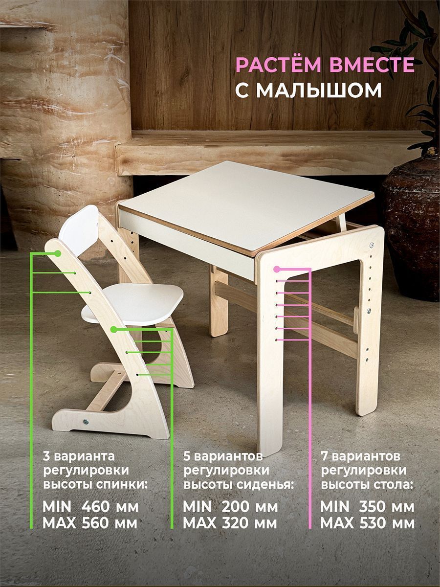 Детский стол и стул МУЛЬТИ компл. №2